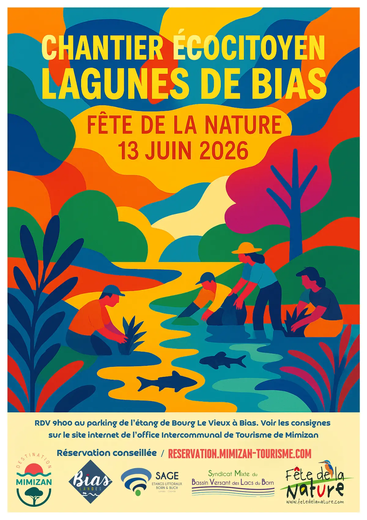 Fête de la nature - Chantier écocitoyen - Lagune de Bias