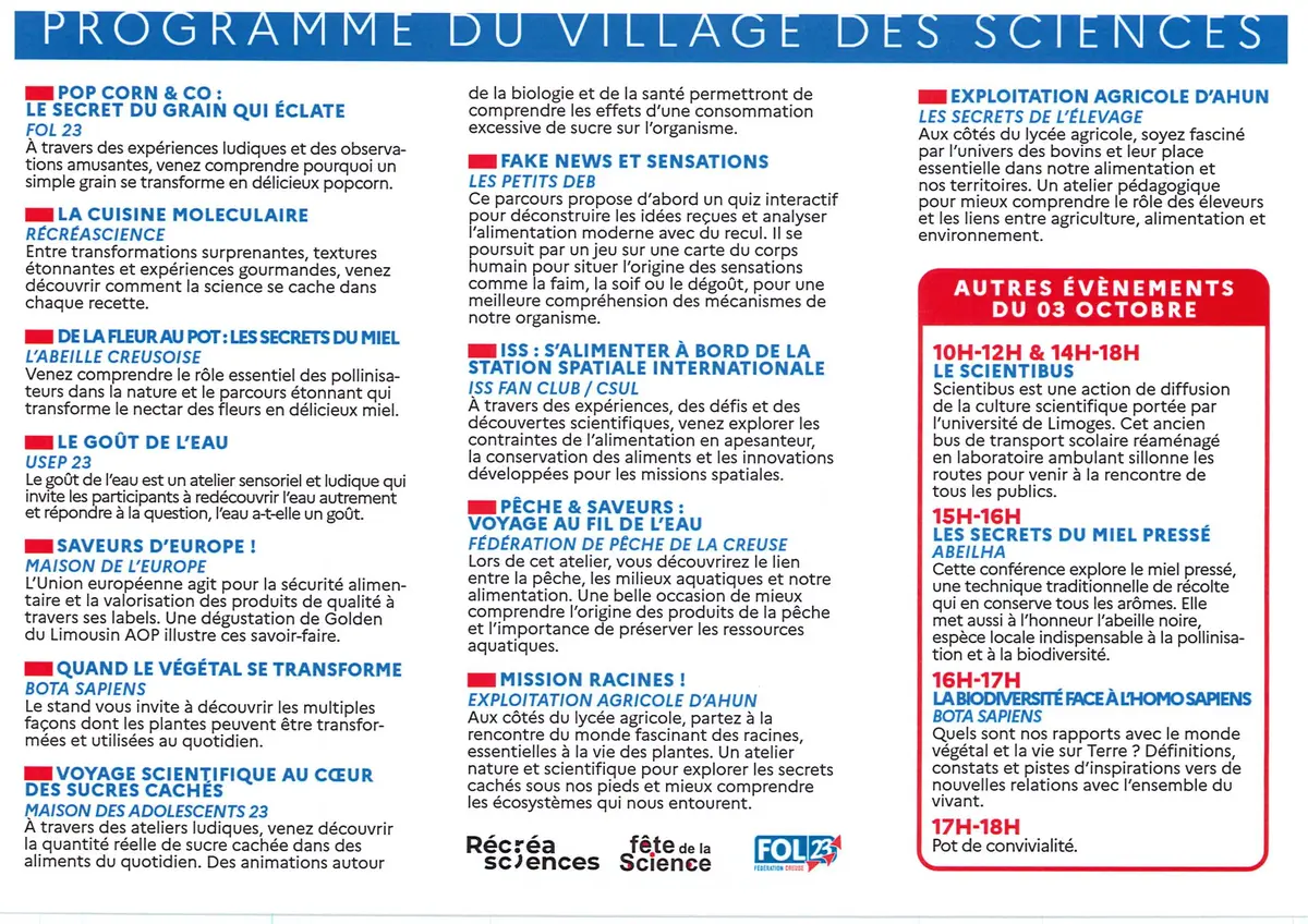 Fête de la science : village des sciences