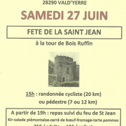 Fête de la St-Jean à Bois-Ruffin : randonnée pédestre/cycliste, repas, feu de St Jean