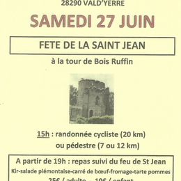 Fête de la St-Jean à Bois-Ruffin : randonnée pédestre/cycliste, repas, feu de St Jean