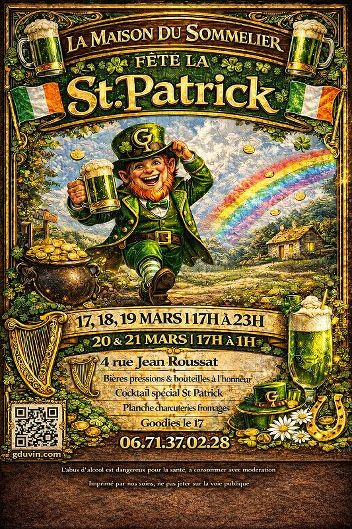 Fête de la St Patrick à la Maison du Sommelier