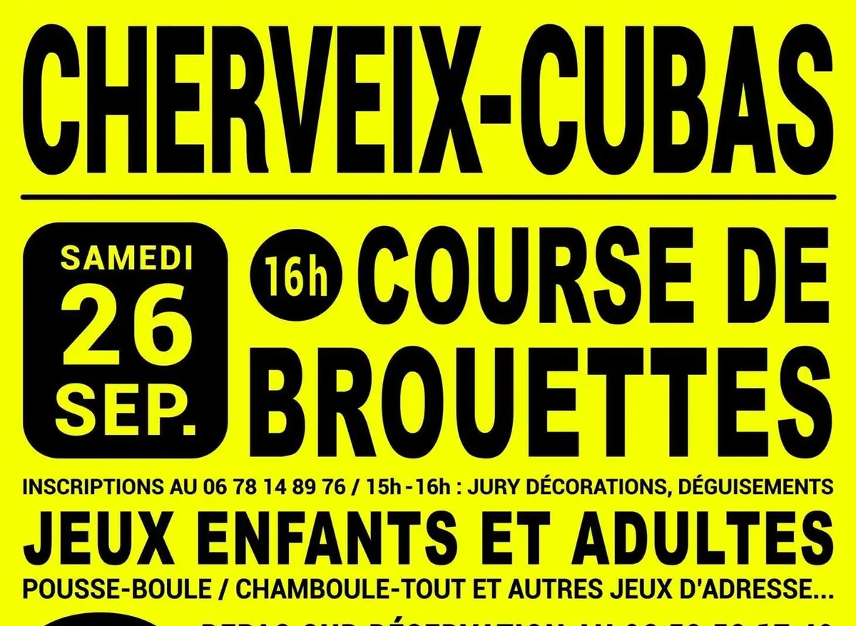 Fête du village - course de brouettes, repas et vide greniers