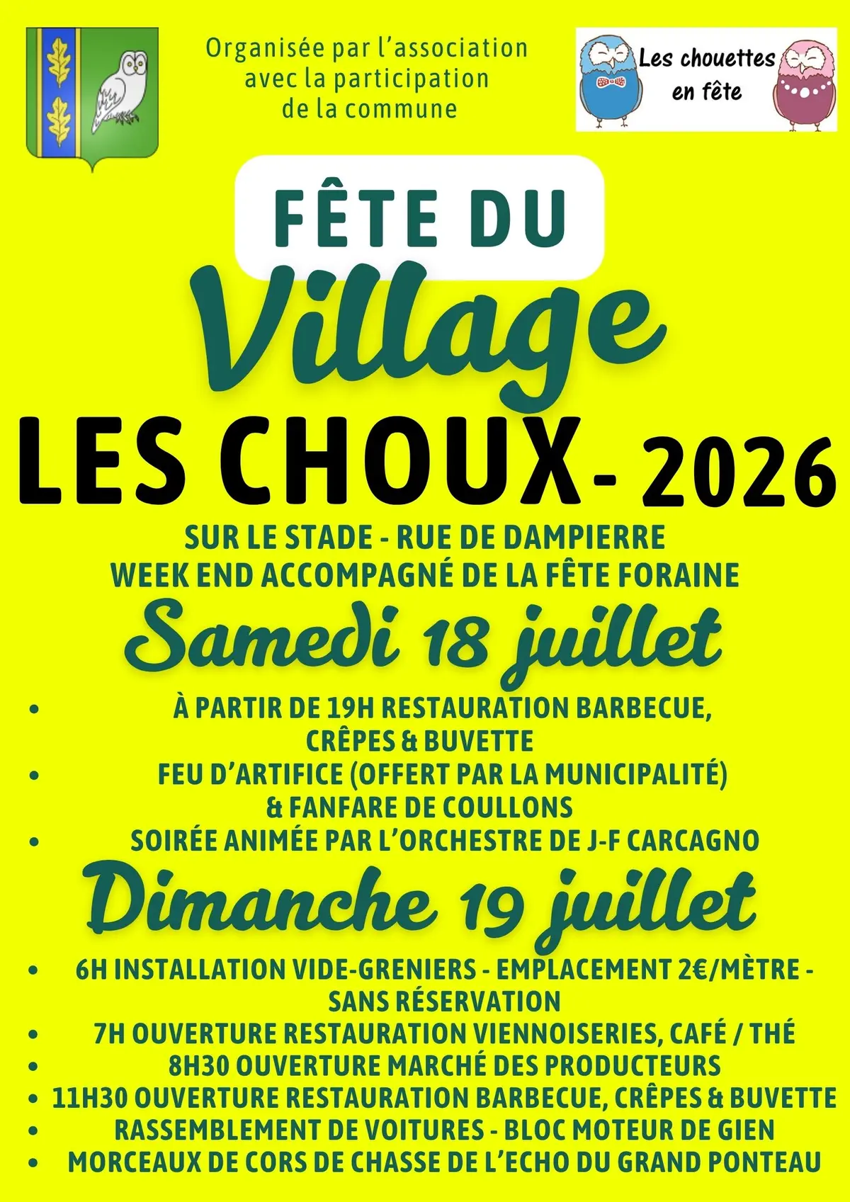 Fête du village et Feu d'artifice Les Choux