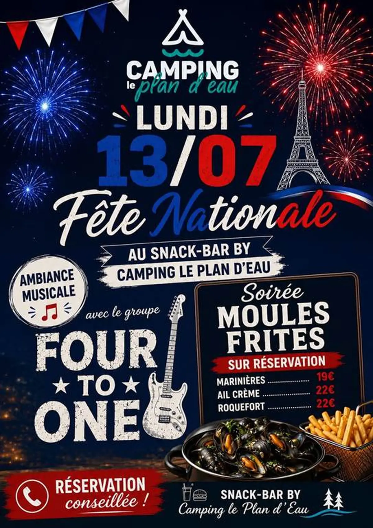 Fête nationale au camping du Plan d'eau