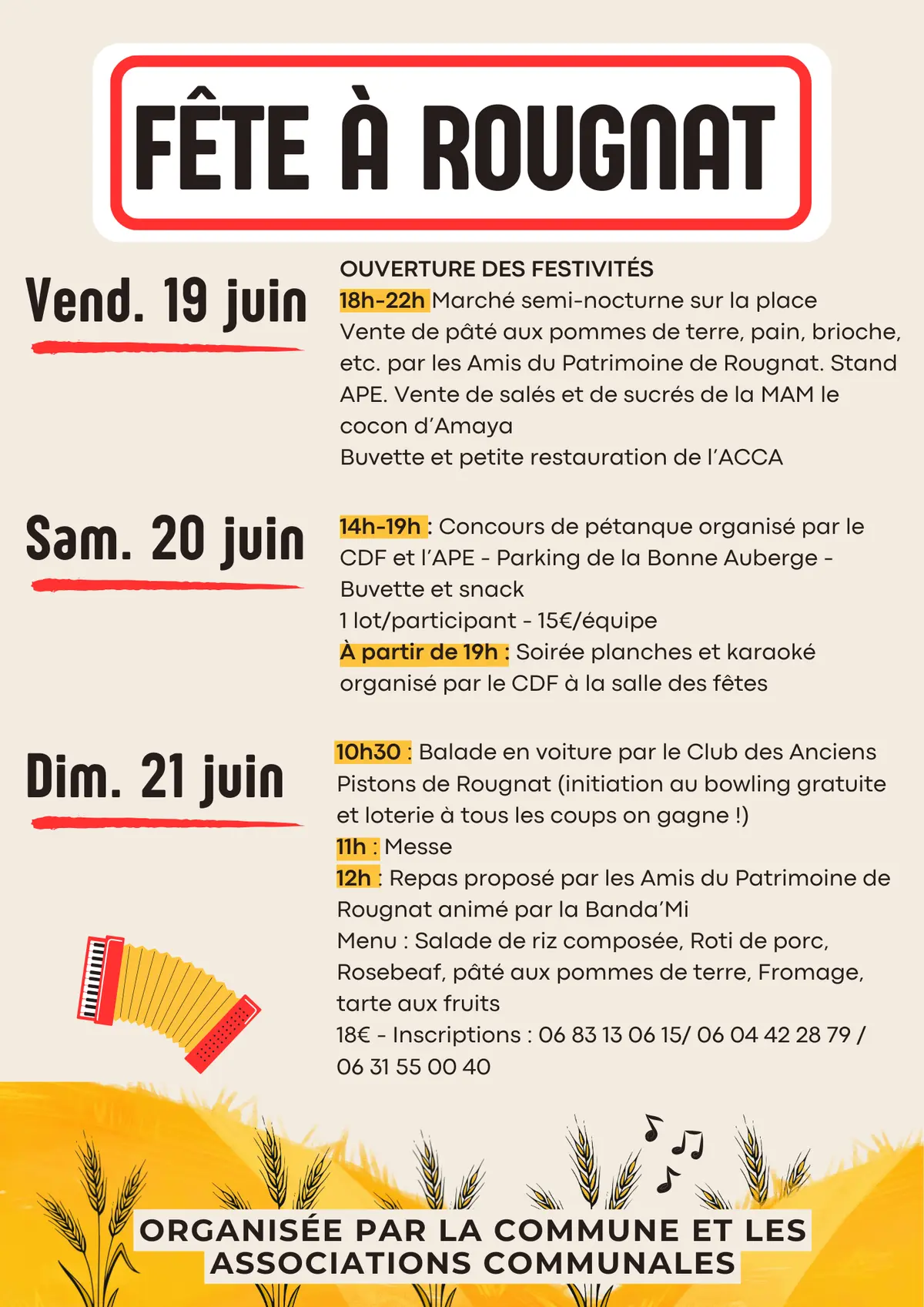 Fête (patronale) à Rougnat