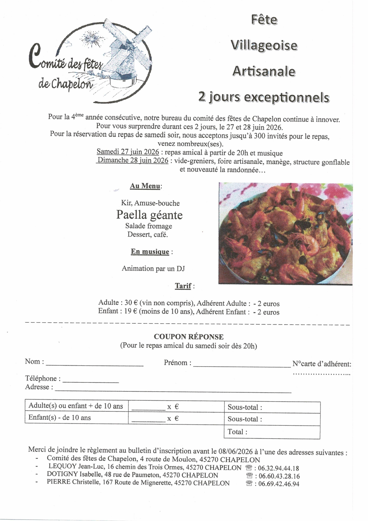 fête villageoise artisanale - repas