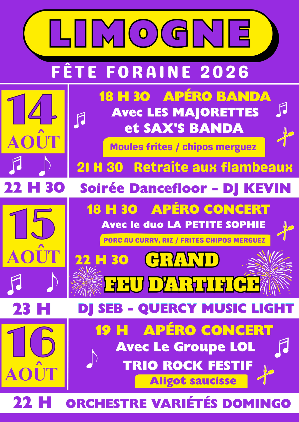Fête votive de Limogne en Quercy