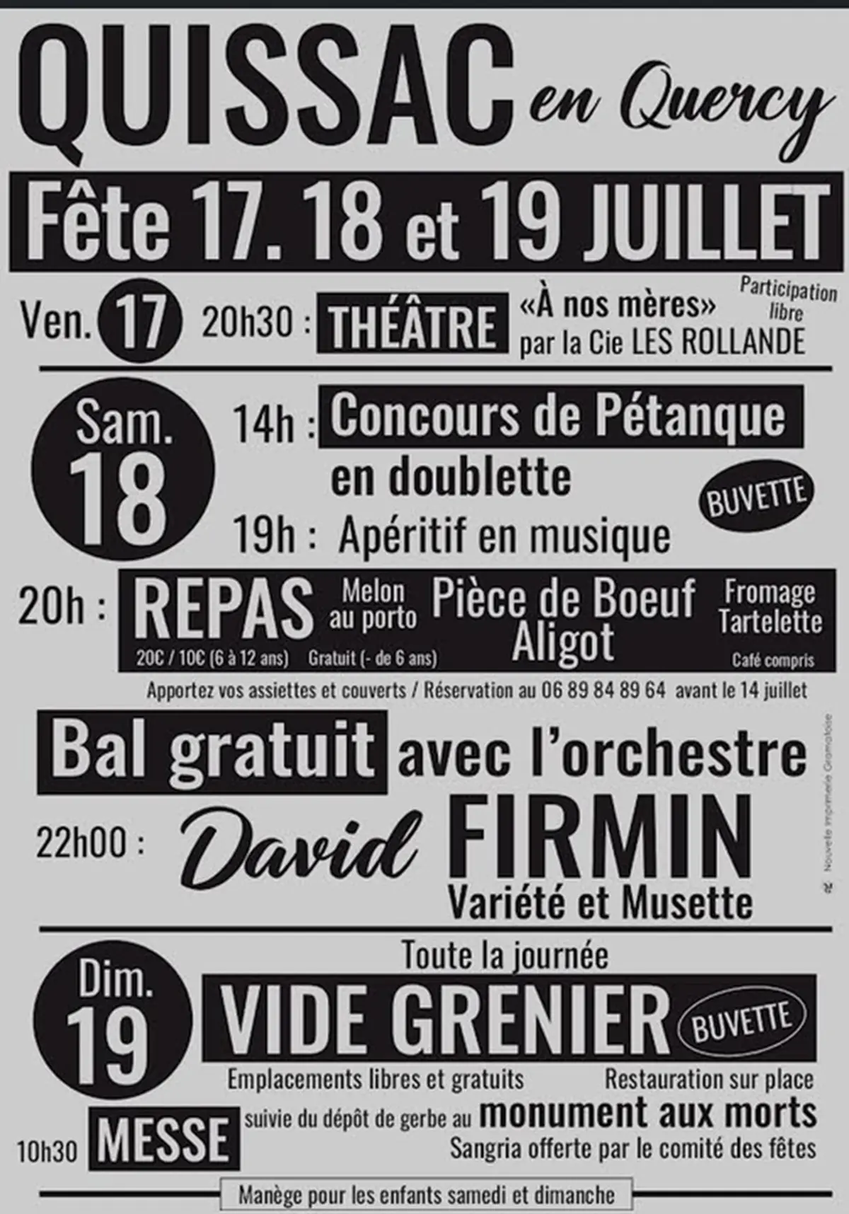 Fête votive de Quissac-en-Quercy