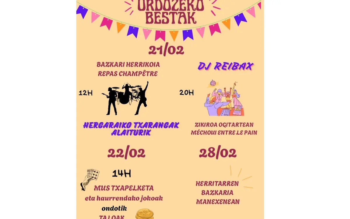Fêtes du quartier Urdos : repas champêtre et zikiro/soirée DJ