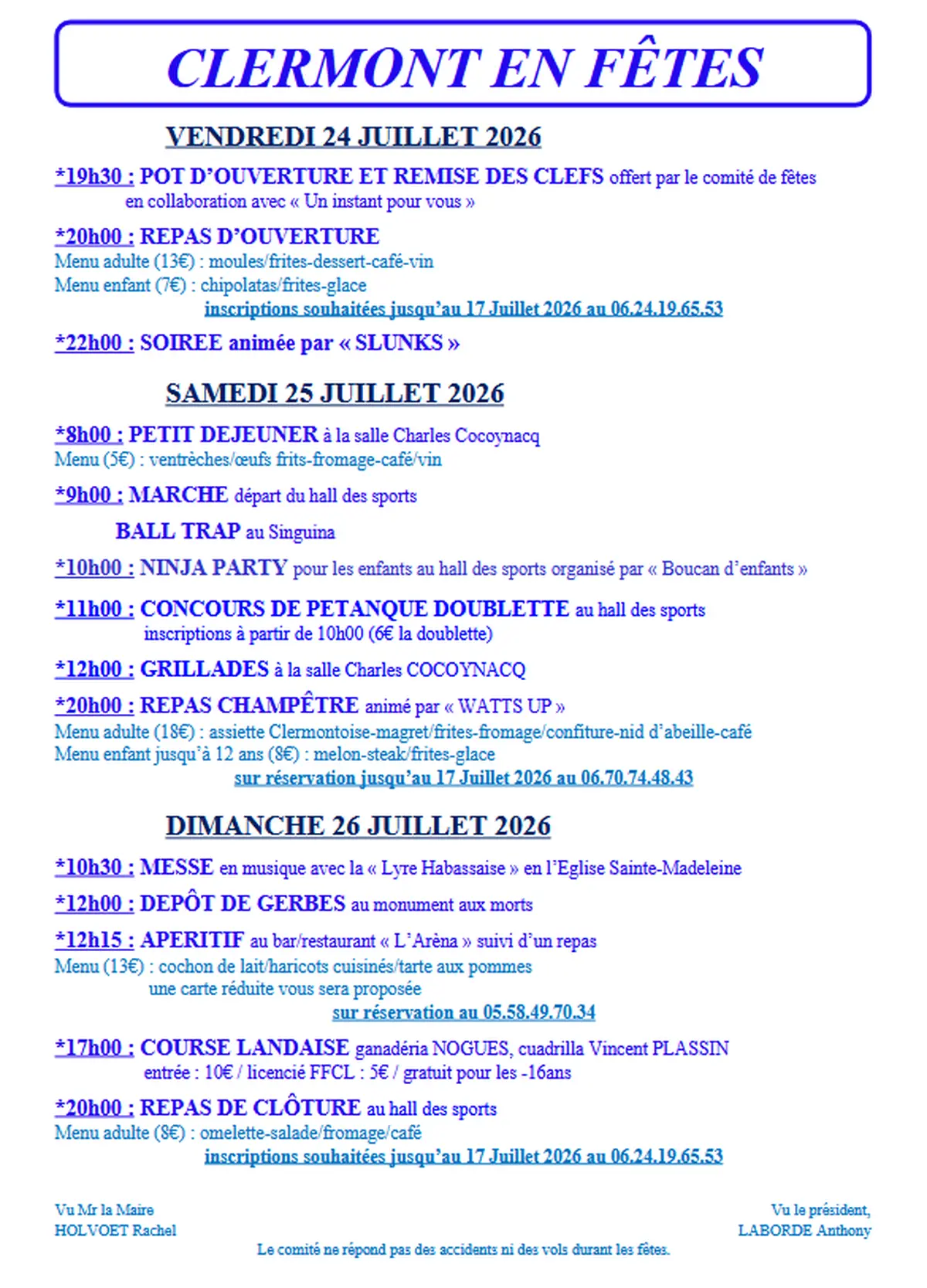 Fêtes locales de Clermont
