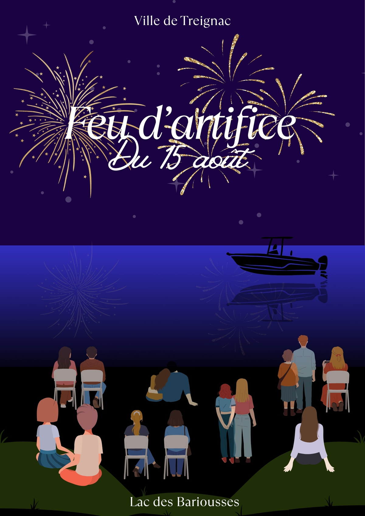 Feu d'artifice et concert au Lac des Bariousses