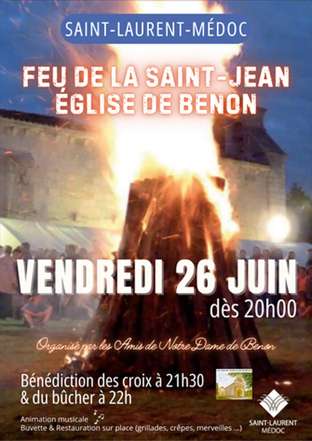 Feu de la Saint-Jean - Eglise de Benon