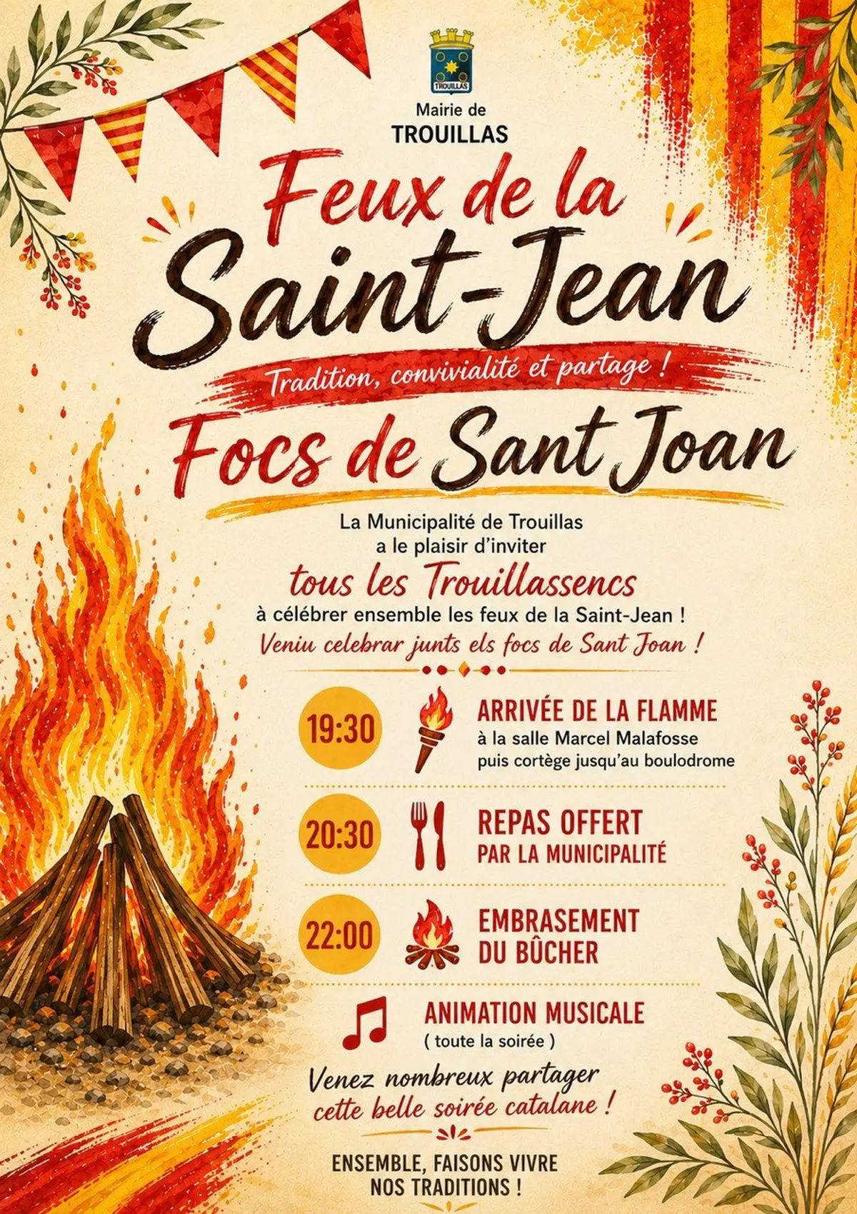 Feux De La Saint Jean à Trouillas