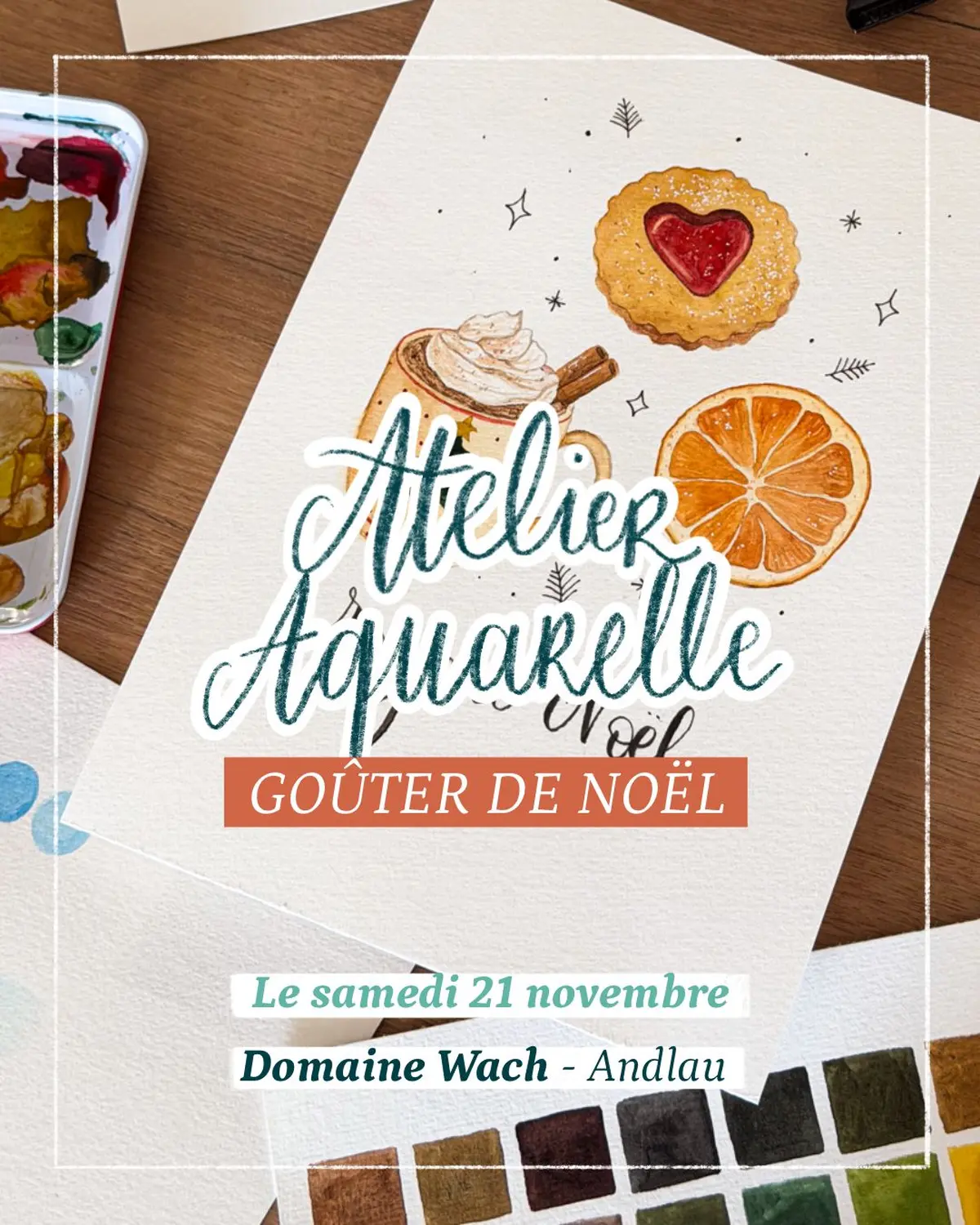 Atelier Aquarelle de Noël et dégustation de vin - Domaine Wach