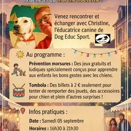 Marché nocturne et son éducatrice canine
