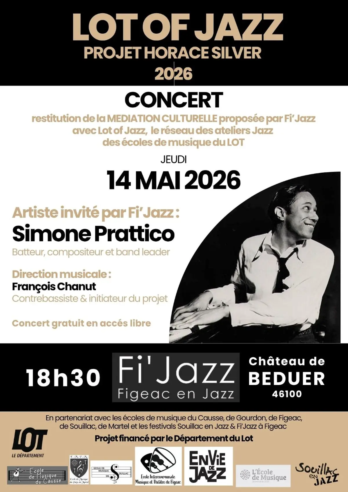 Fi'jazz, concert de restitution des écoles de musiques du Lot à Béduer