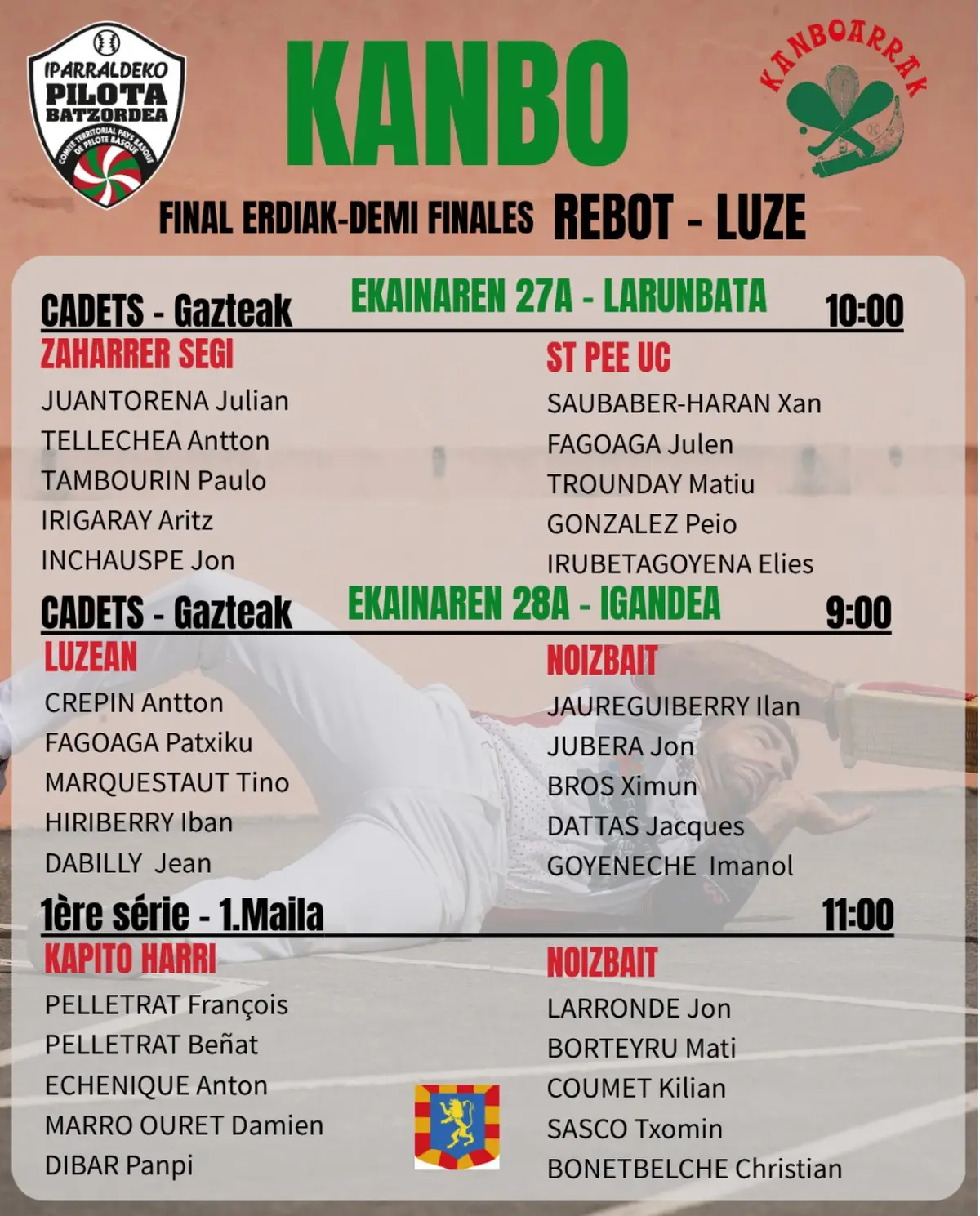Final Erdiak-Demi finales Rebot - Luze