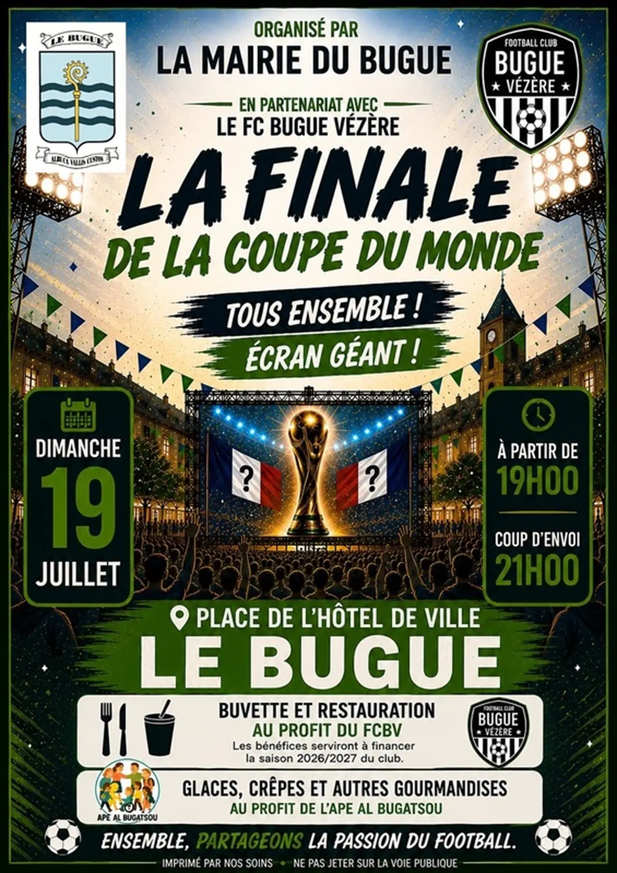 Finale de la coupe du monde sur écran géant