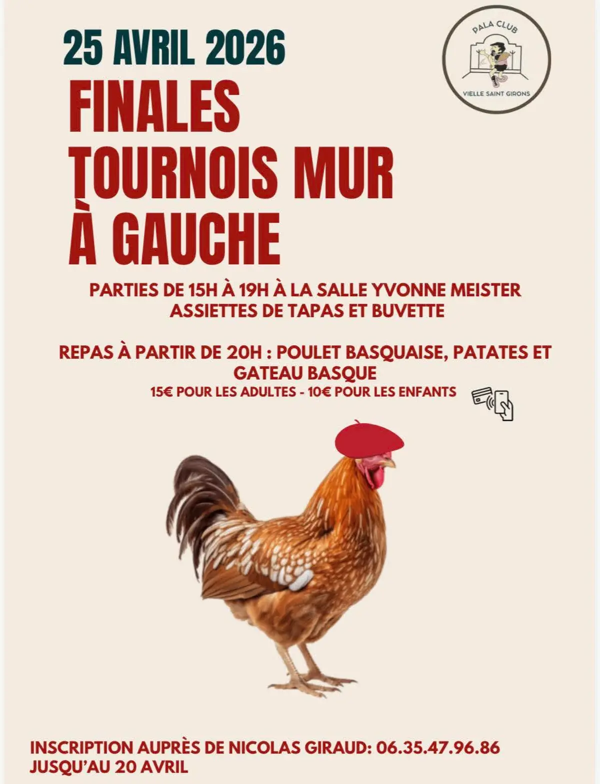 Finales Tournois mur à gauche et repas