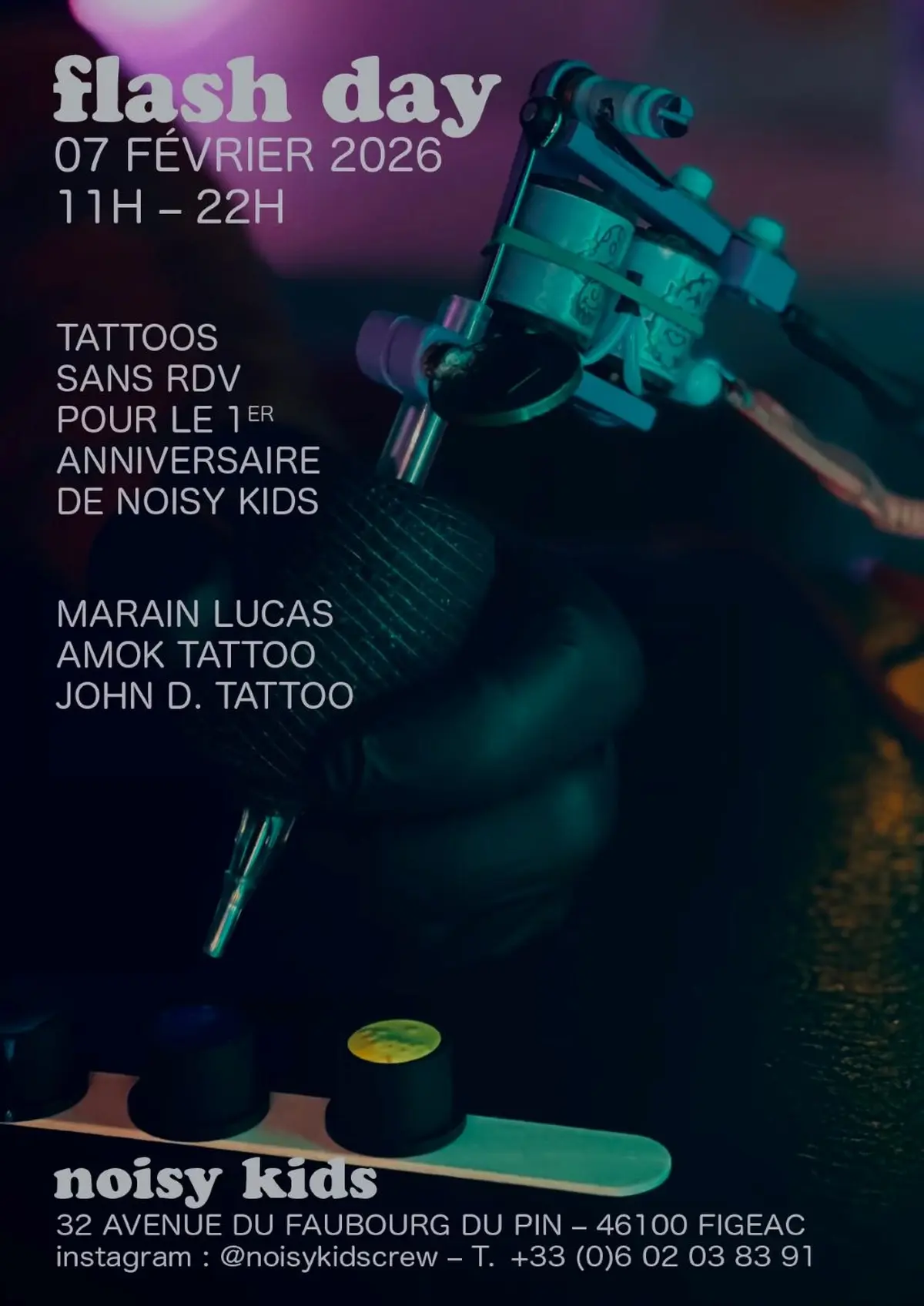 Flash day — anniversaire noisy kids tattoo à Figeac !