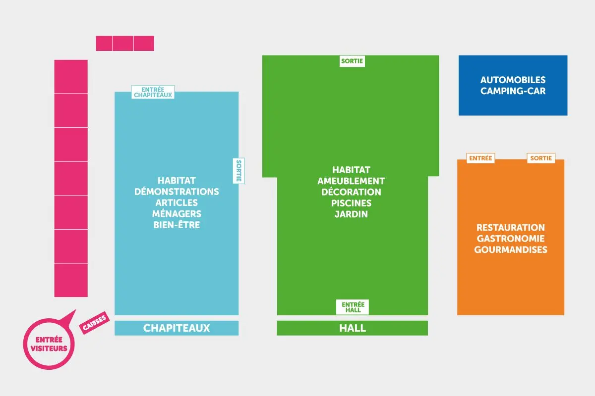 Le plan de la Foire expo de Nîmes 