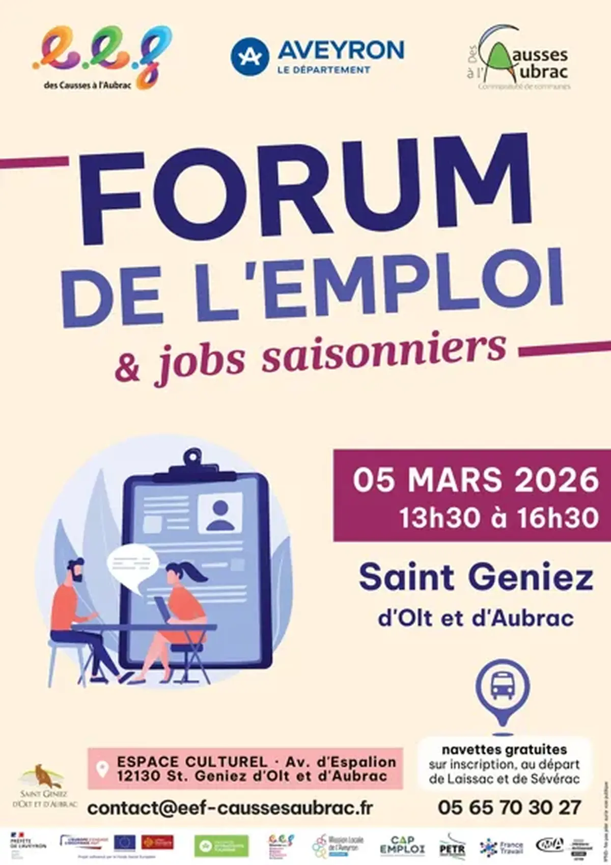 Forum des emplois saisonniers à St Geniez d'Olt