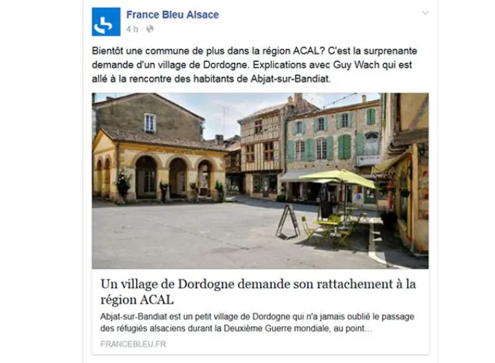 France Bleu Alsace : une commune de Dordogne demande à être rattachée à l'Alca