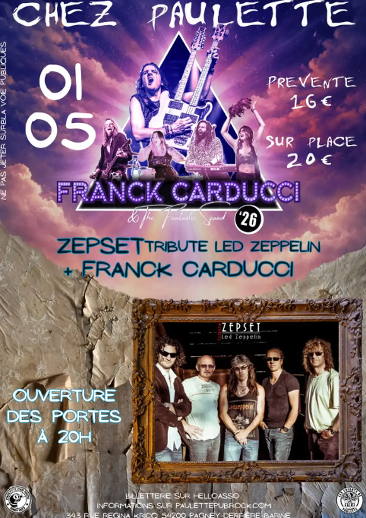 Franck Carducci & The Fantastic Squad + Zepset tribute Led Zeppelin - Chez Paulette