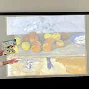 Fruits, fleurs et pinceaux