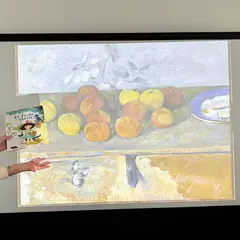 Fruits, fleurs et pinceaux