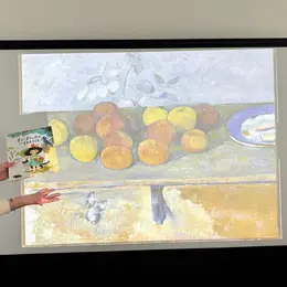 Fruits, fleurs et pinceaux