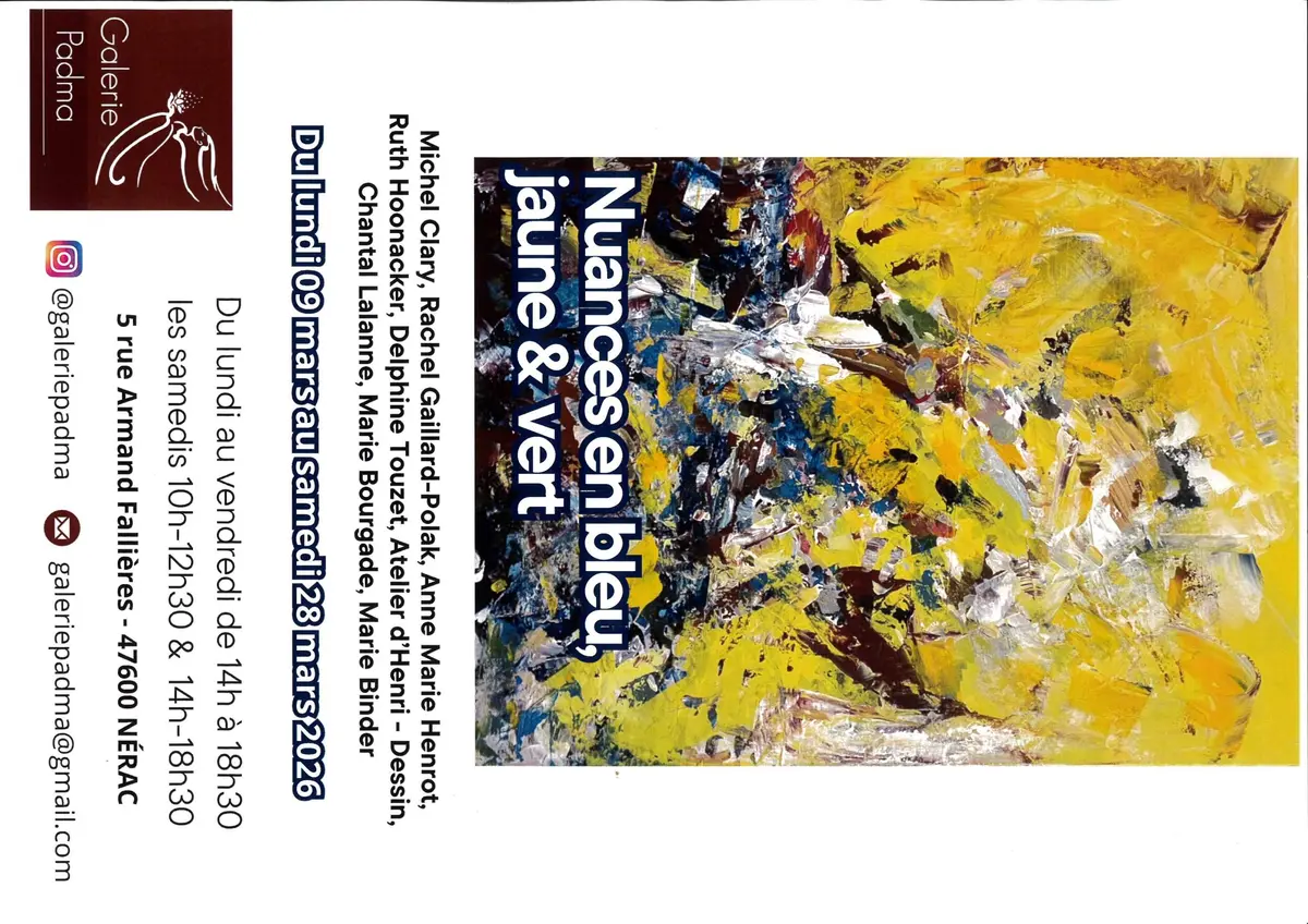 Galerie Padma - Exposition Nuances en bleu, jaune & vert