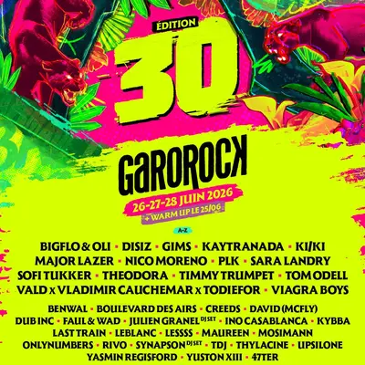 Garorock 2026 : Gims, Major Lazer, Kaytranada… la programmation complète
