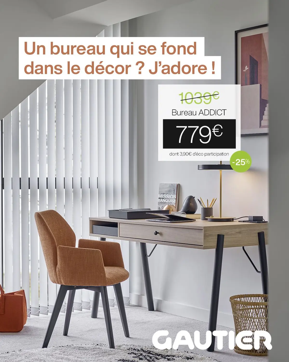 Un bureau qui se fond dans le décor ? J'adore !