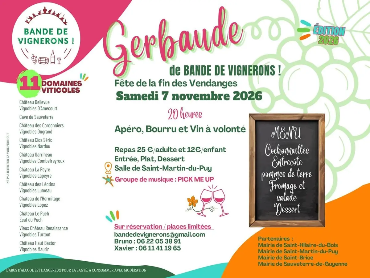 Gerbaude (fête de la fin des vendanges) de Bande de vignerons