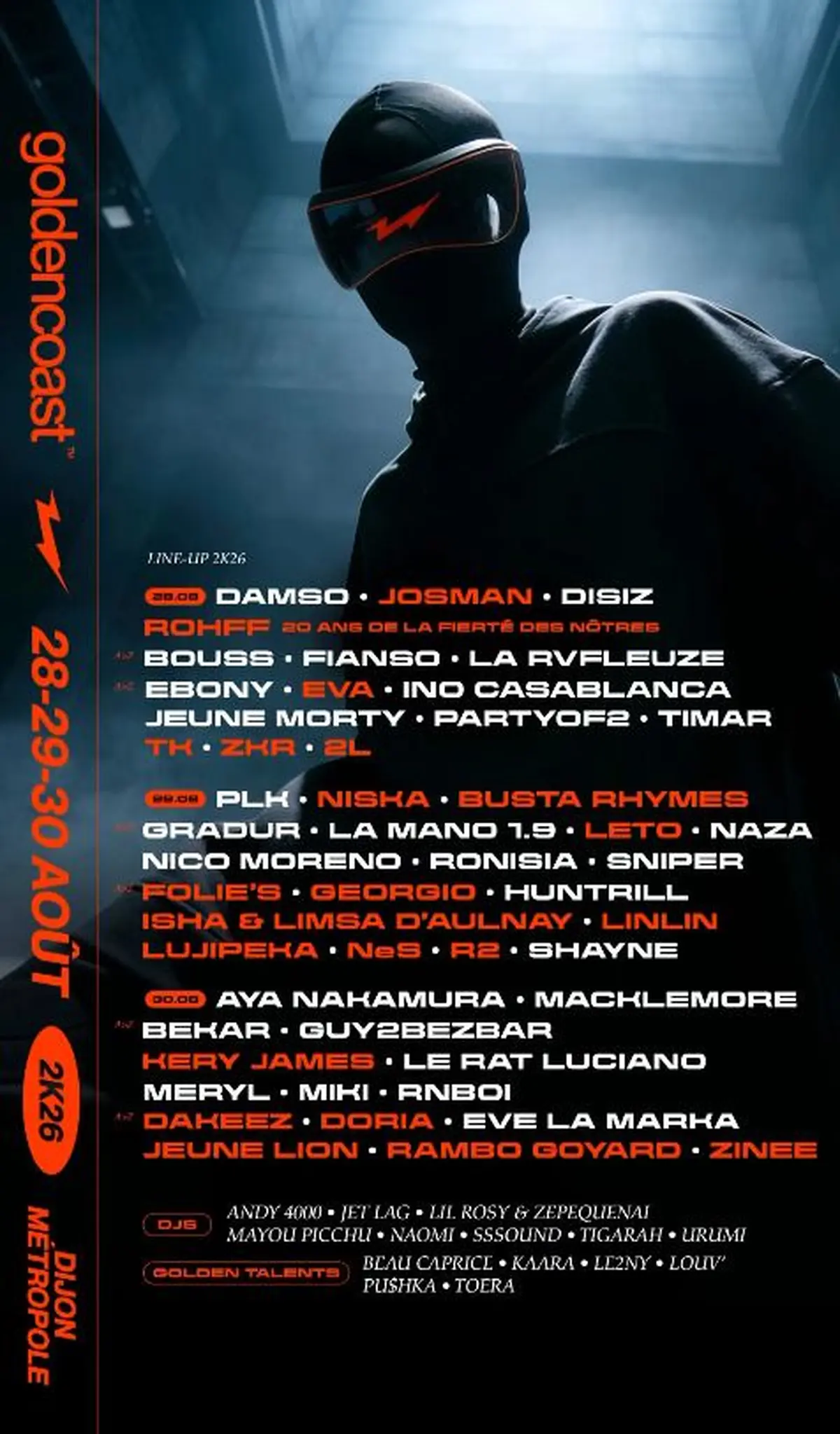 Golden Coast 2026 : de Damso à Macklemore, toute la line-up du festival dévoilée