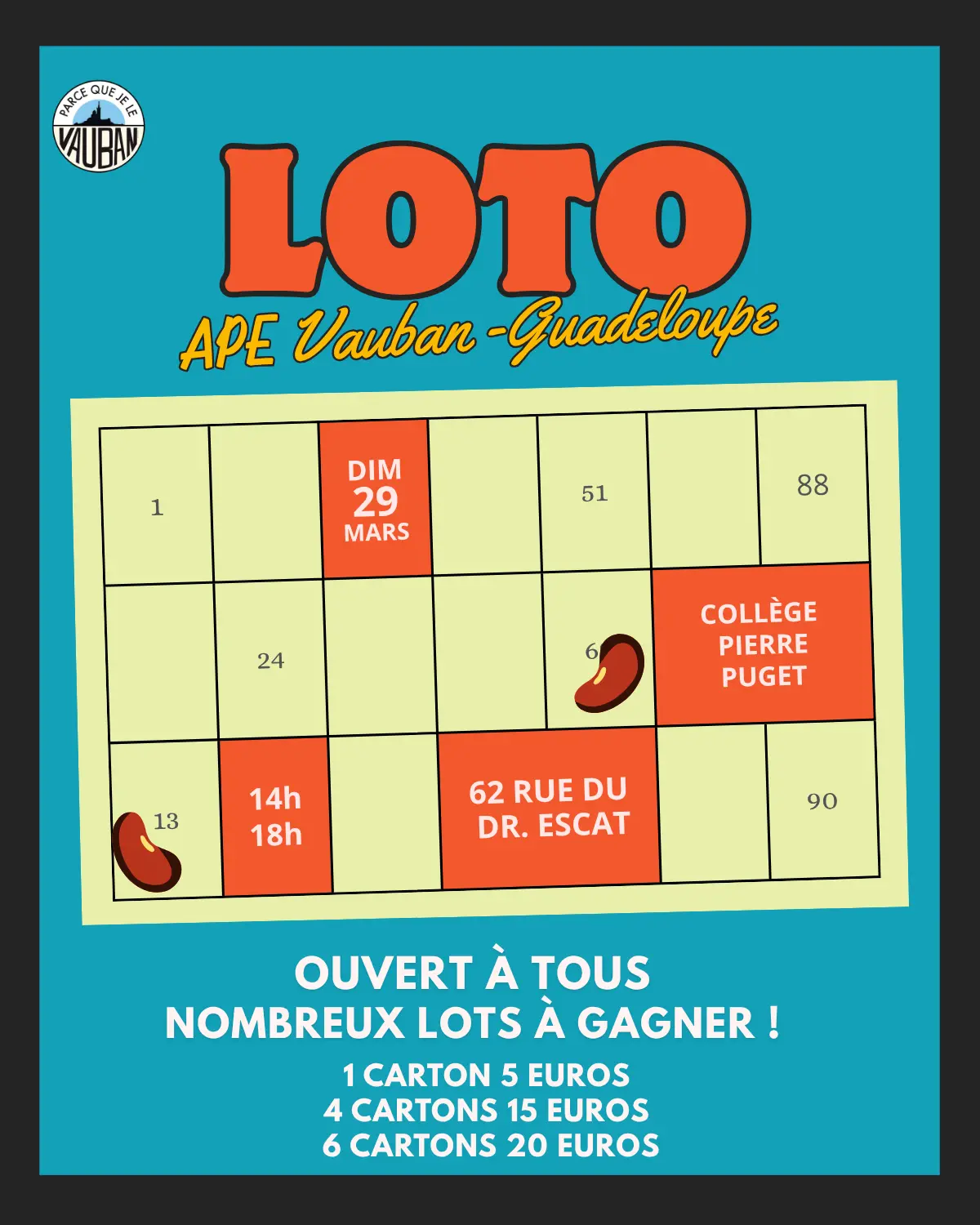 Grand loto de l'APE Vauban-Guadeloupe
