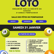 Grand loto de la société de chasse à Pompadour