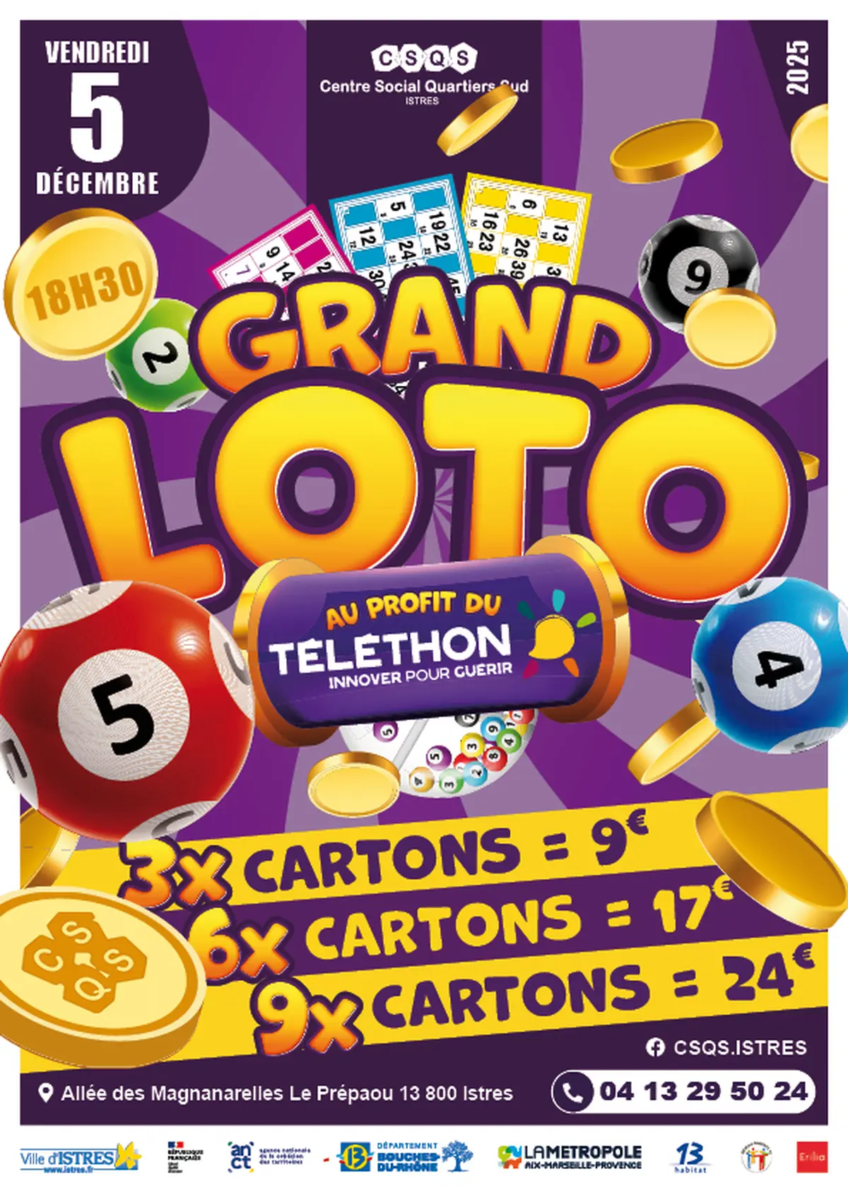 Grand loto du CSQS au profit de Téléthon
