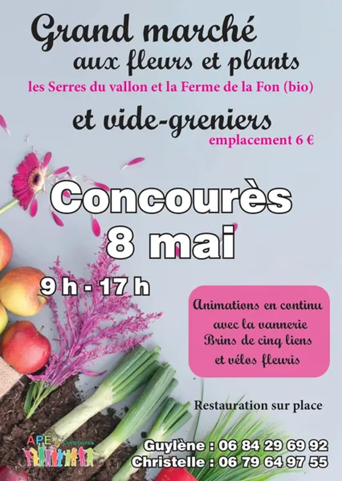 Grand marché fleurs et plants/vide greniers