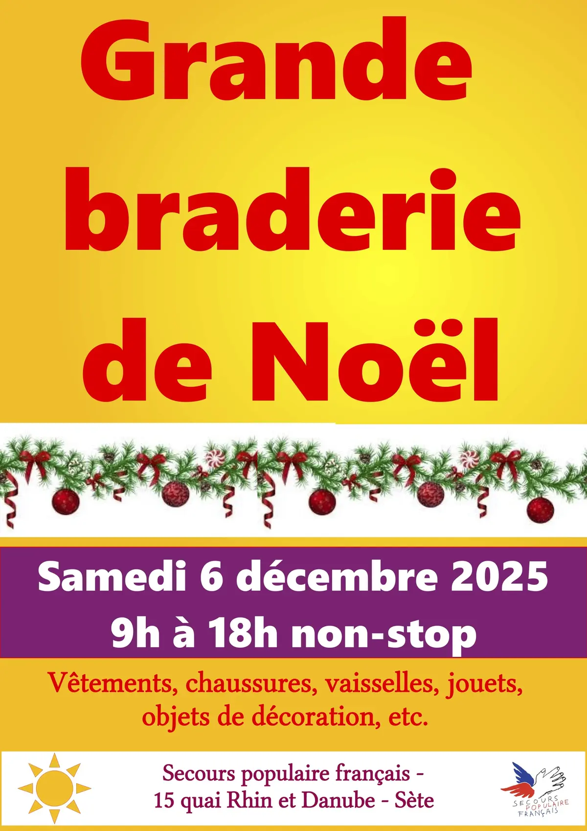 Grande Braderie De Noël Du Secours Populaire De Sète
