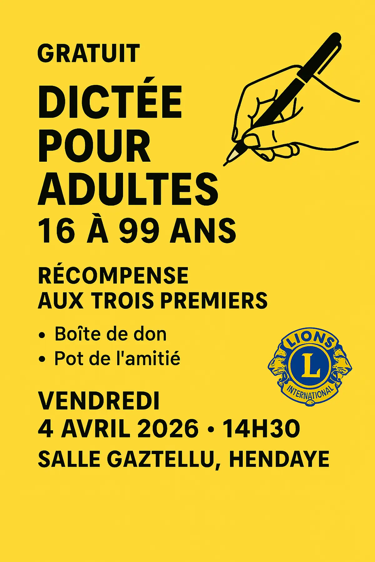 Grande dictée des Lions