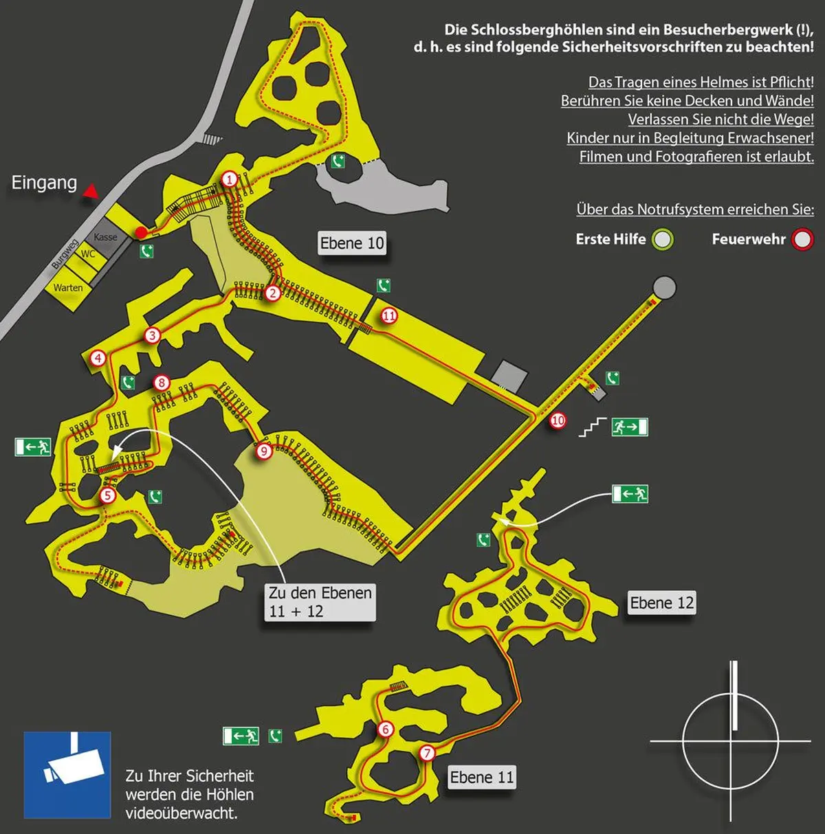 Grottes du Schlossberg à Homburg : plan d'accès
