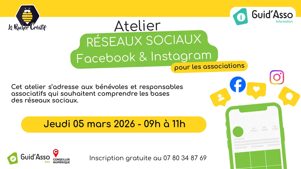 Guid'Asso : Atelier Gérer ses réseaux sociaux, Facebook &amp; Instagram