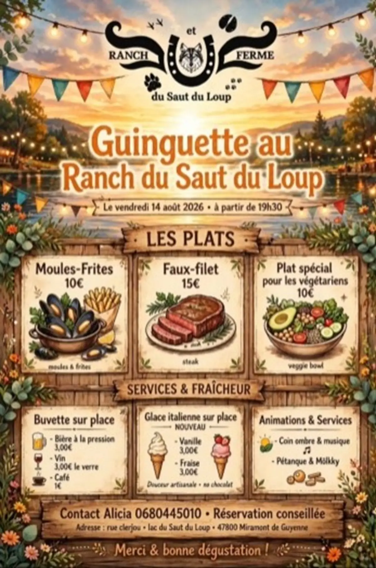 Guinguette au Ranch du Saut du Loup