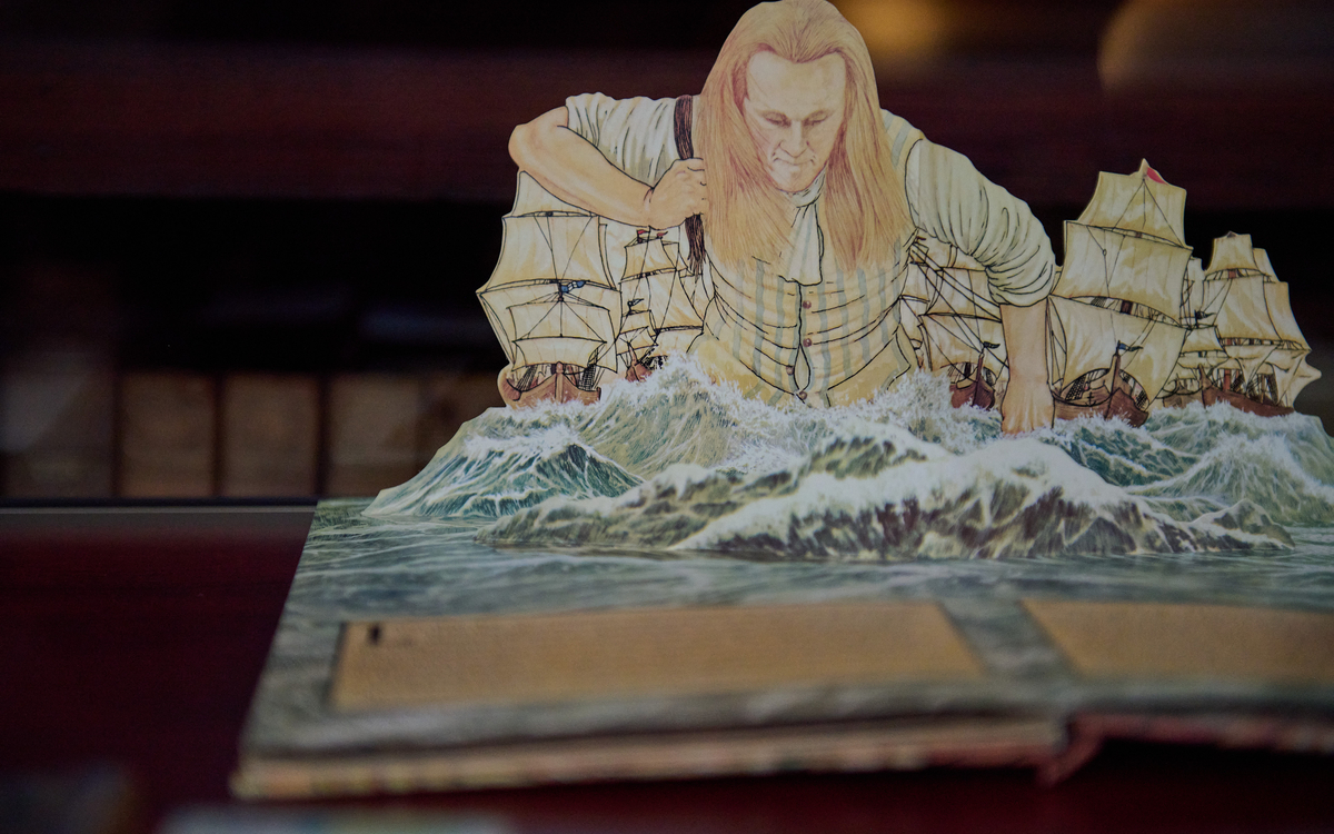 Pop-up book Les voyages de Gulliver, oeuvre exposée dans le cadre de l'exposition Gulliver 300