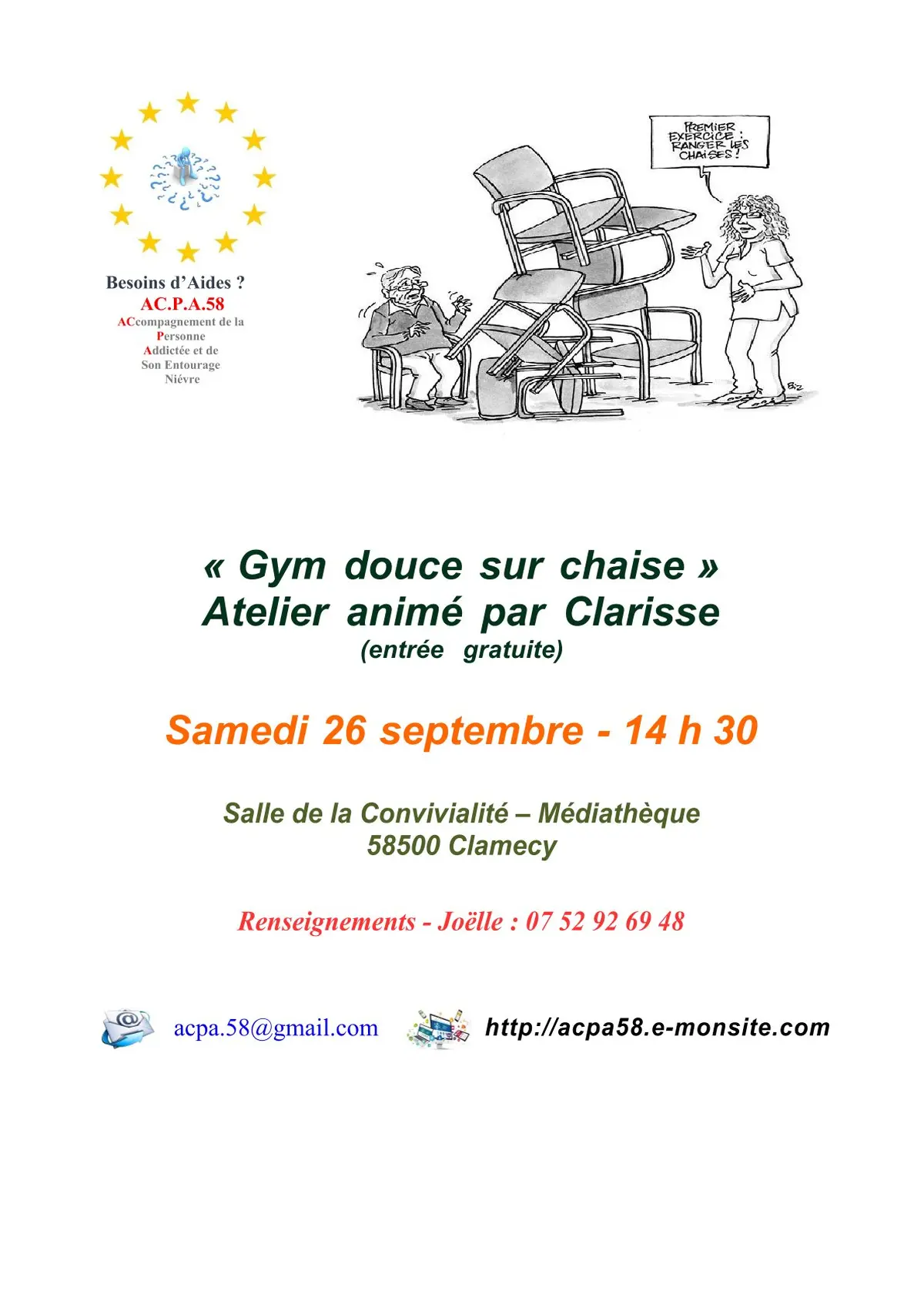 Gym douce sur chaise
