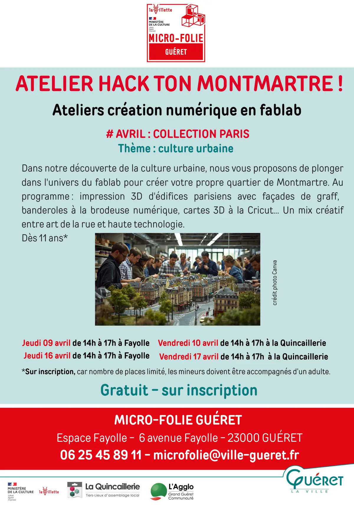 Hack ton Montmartre :  Ateliers création numérique en fablab