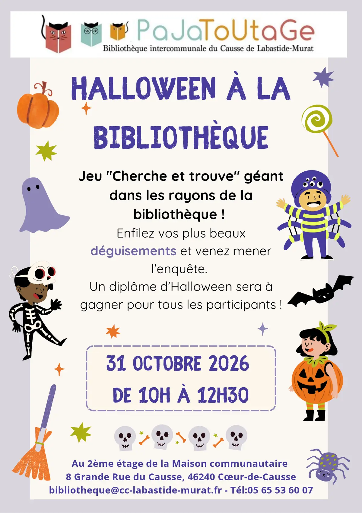 Halloween à la bibliothèque Pajatoutage
