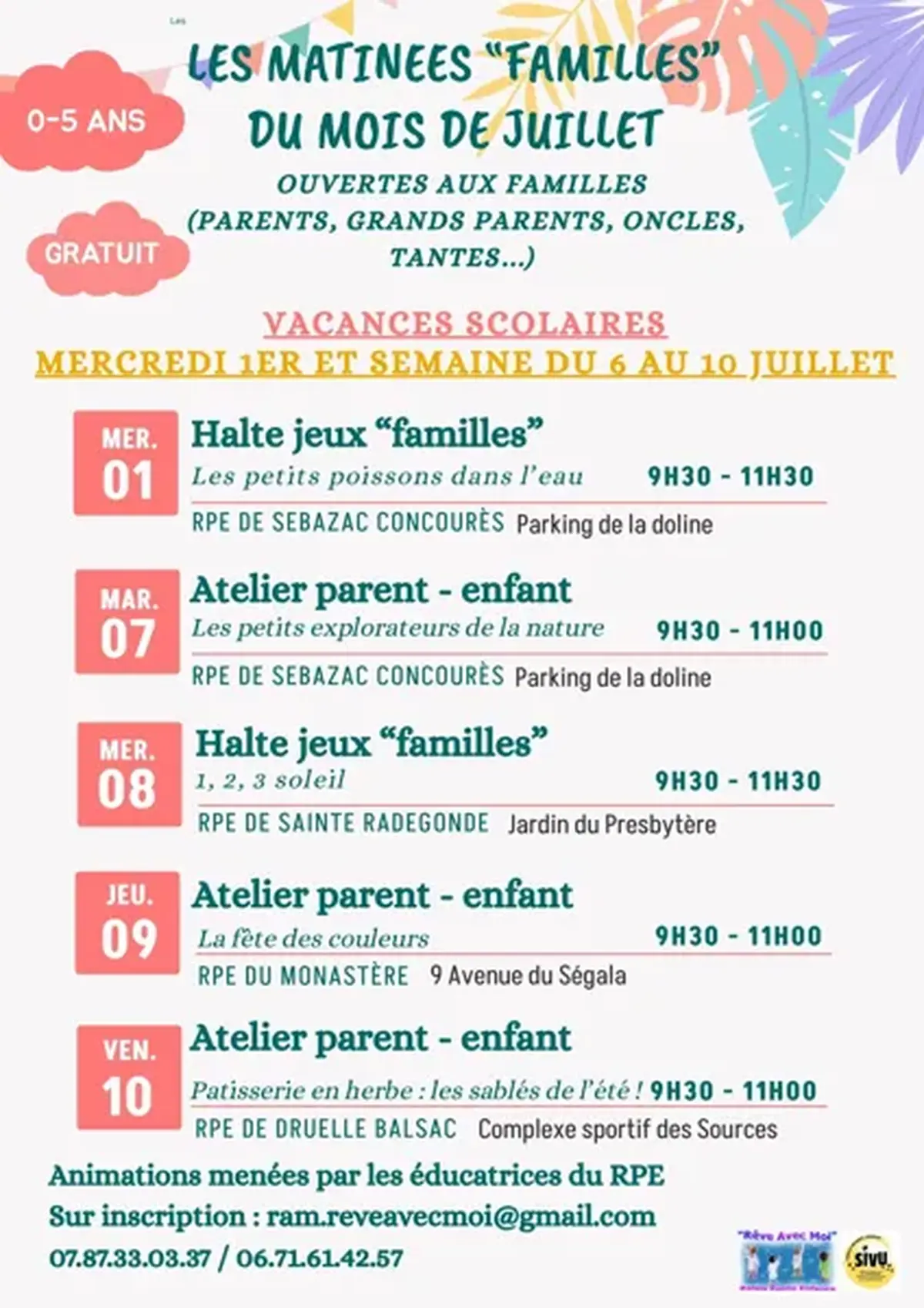 Haltes Jeux Familles : Les petits poissons dans l'eau